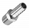 Jonction laiton nickelé filetage conique mâle Filetage mâle BSPT = R 3/8 Pour tuyau Ø int. = 9 mm